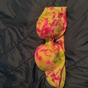 Victoria's Secret Yellow and Pink Bikini Top